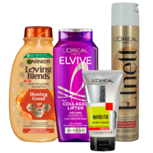 Alle Elvive, Loving Blends, Elnett, Garnier, L'Oréal, Studioline of Ambre Solaire